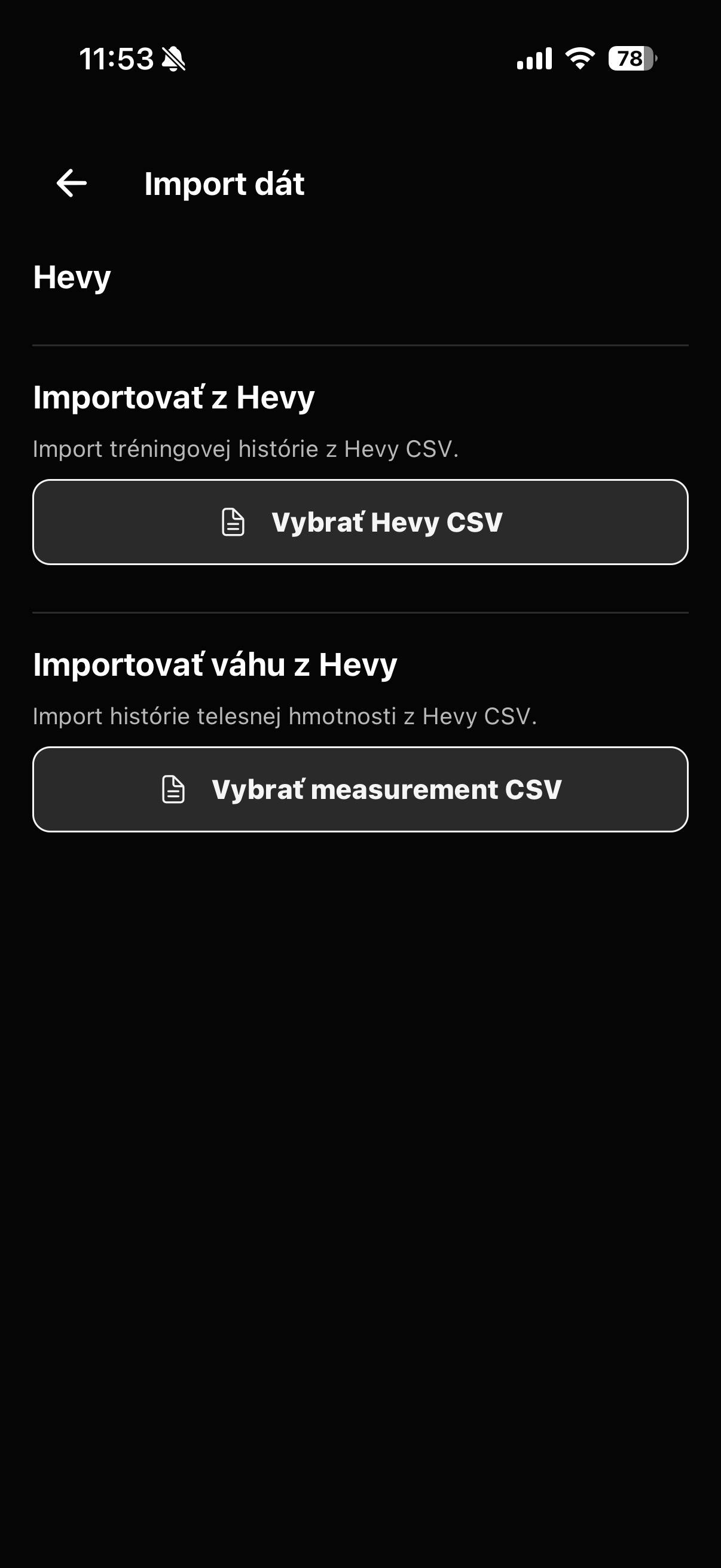 Import dát z Hevy do TREJN
